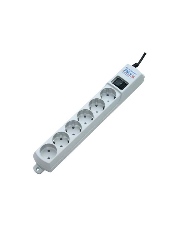 Сетевой фильтр PILOT-S (6/3м/10А/80Дж/белый)