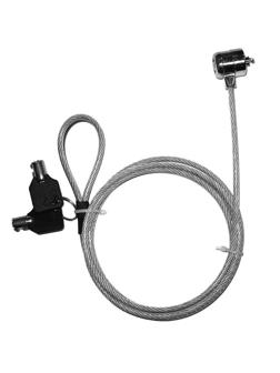 Тросик с замком для ноутбуков, с ключом, Continent, сер, NCL-101