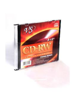 Носители информации CD-RW, 4x-12x, VS, Slim/5, VSCDRWSL501