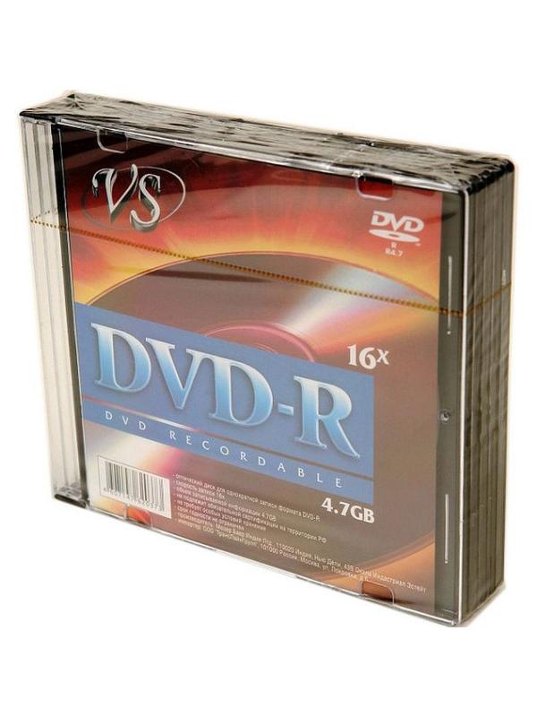Носители информации DVD-R, 16x, VS, Slim/5, VSDVDRSL501