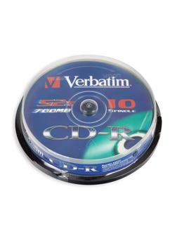 Носители информации CD-R, 52x, Verbatim Extra Protection, Cake/10, 43437