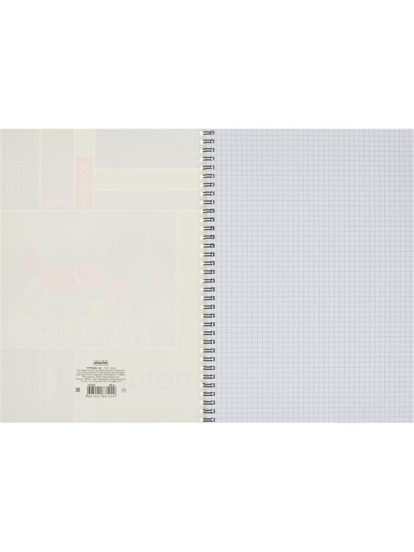 Тетрадь общая Attache,60л,клет,А4,спир,обл.мел.карт