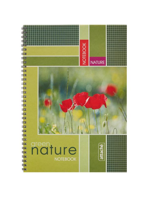 Тетрадь общая Attache,60л,клет,А4,спир,обл.мел.карт