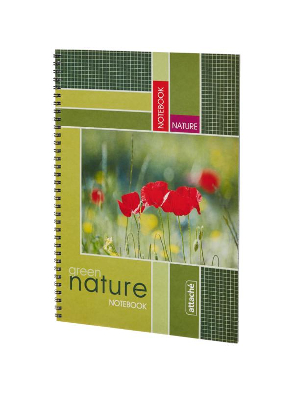 Тетрадь общая Attache,60л,клет,А4,спир,обл.мел.карт