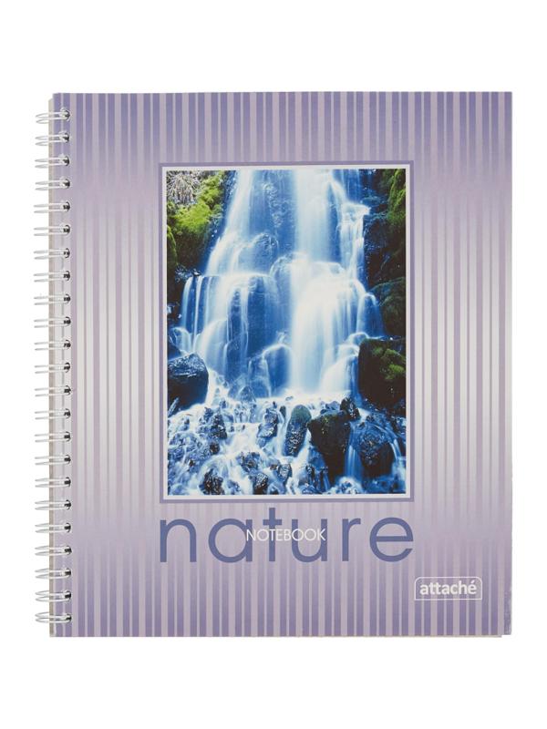 Тетрадь общая Attache,96л,клет,А5,мет.греб,обл.лак.карт