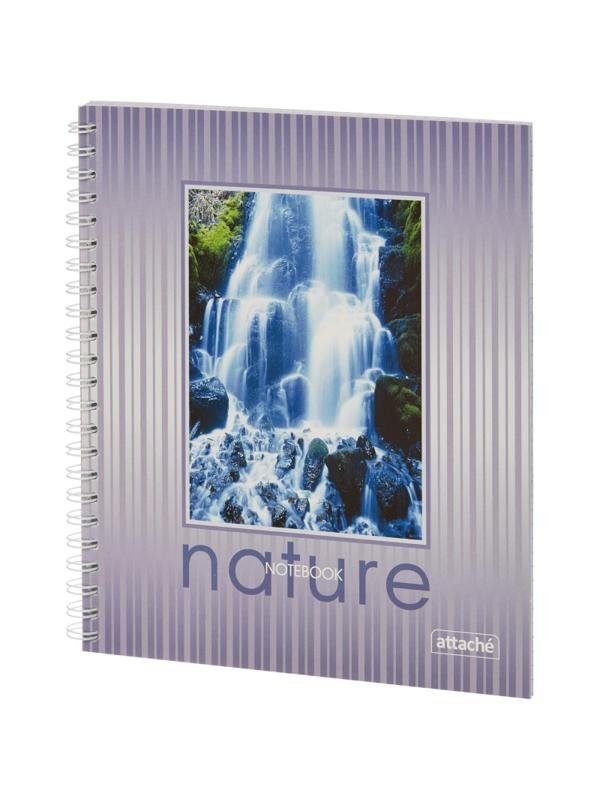 Тетрадь общая Attache,96л,клет,А5,мет.греб,обл.лак.карт