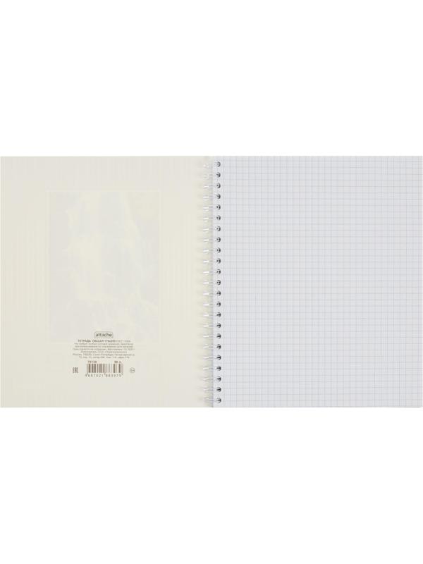 Тетрадь общая Attache,96л,клет,А5,мет.греб,обл.лак.карт