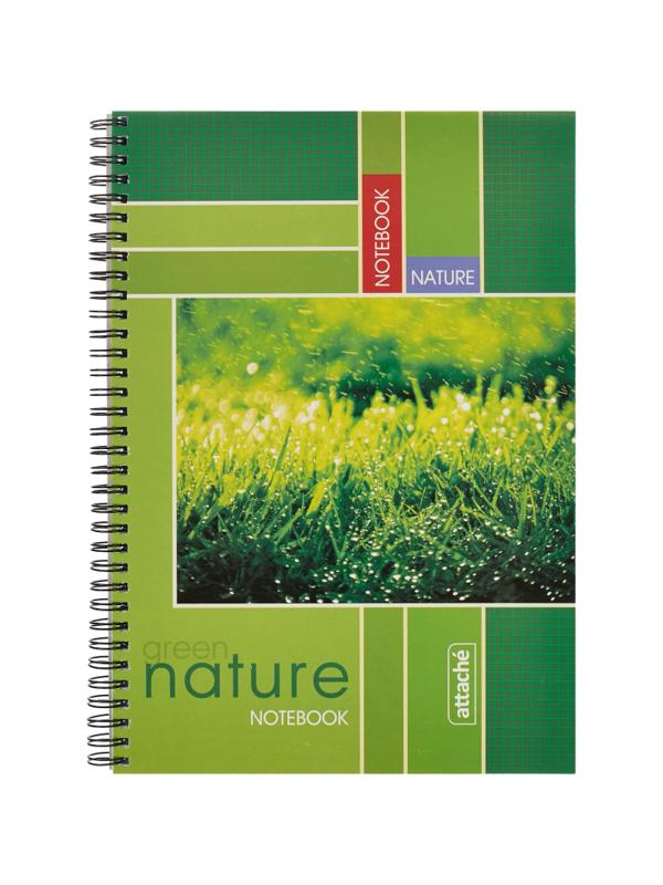 Тетрадь общая Attache,120л,клет,А4,спир,обл.мел.карт