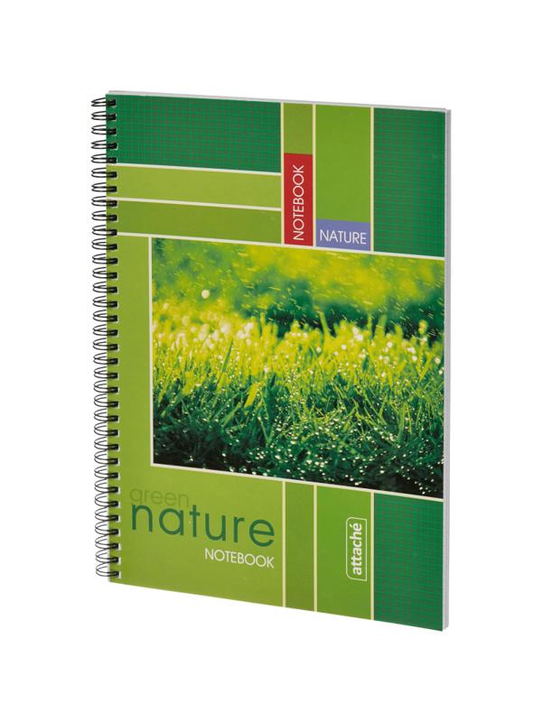 Тетрадь общая Attache,120л,клет,А4,спир,обл.мел.карт