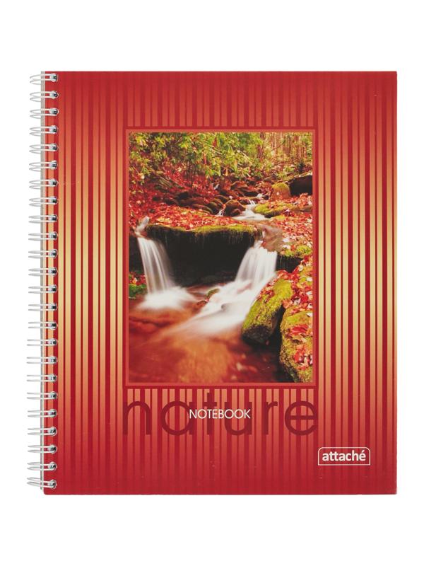 Тетрадь общая Attache,120л,клет,А5,спир,обл.лак.карт