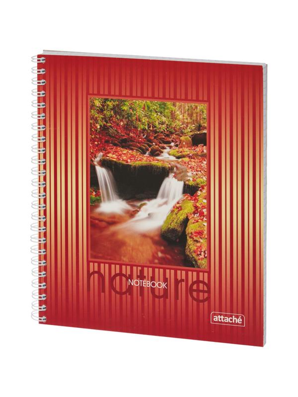 Тетрадь общая Attache,120л,клет,А5,спир,обл.лак.карт