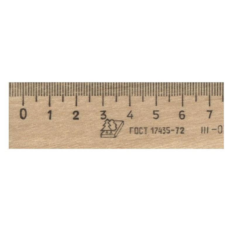 Линейка деревянная 25см,ЛП-250,С-06