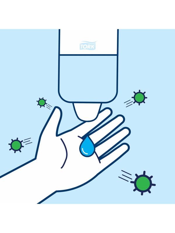 Дозатор для жидкого мыла Tork Elevation S1 1л картр168050,560000 пласт.бел