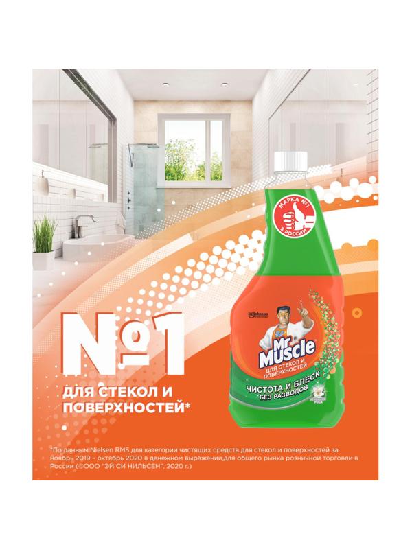 Средство для стекол и зеркал МИСТЕР МУСКУЛ(запаска)С нашат.спиртом 500мл 12