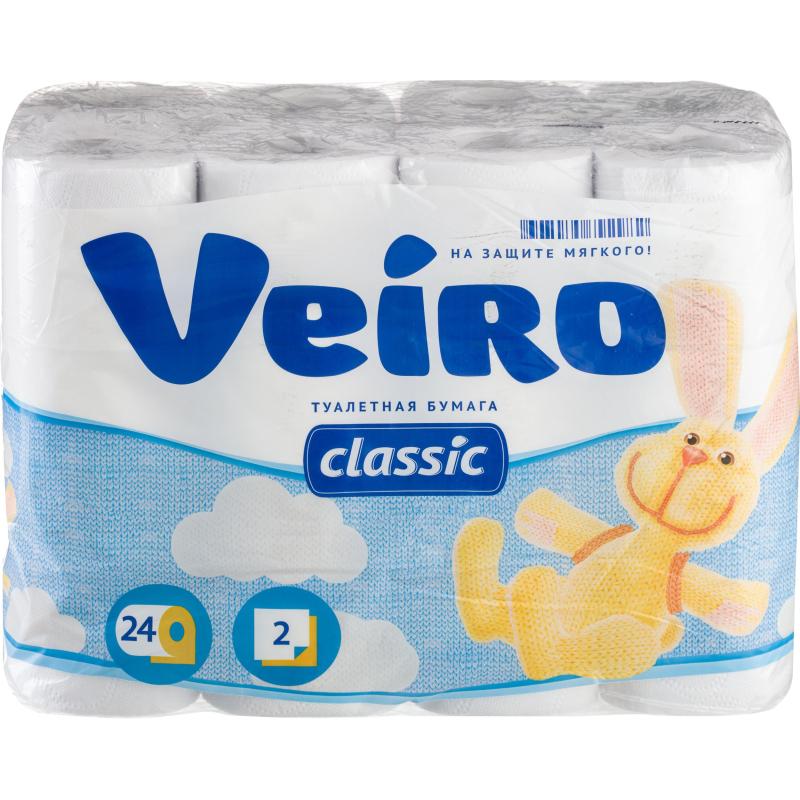 Бумага туалетная Linia Veiro Classic 2сл бел втор 17,5м 140л24рул/уп 5с224