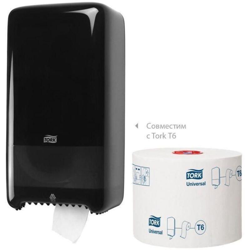 Бумага туалетная д/дисп Tork Mid-size Т6 Universal 1сл бел135м 27рул 127540