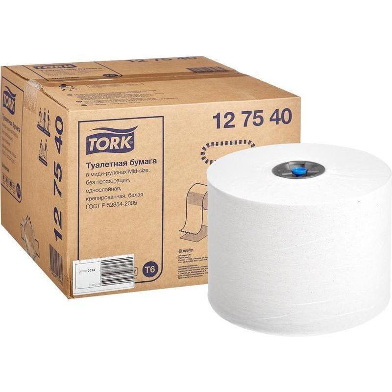Бумага туалетная д/дисп Tork Mid-size Т6 Universal 1сл бел135м 27рул 127540