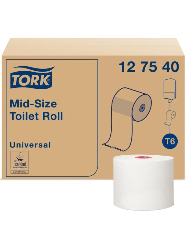 Бумага туалетная д/дисп Tork Mid-size Т6 Universal 1сл бел135м 27рул 127540