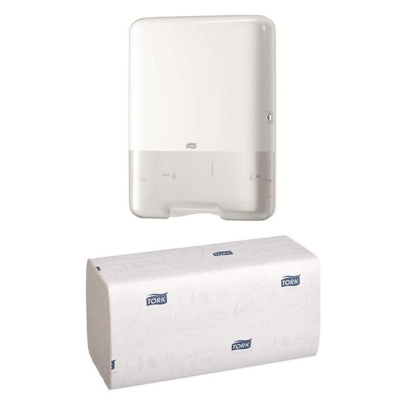 Диспенсер для полотенец лист.Tork Singlefold H3 ZZ/C 553000 белый