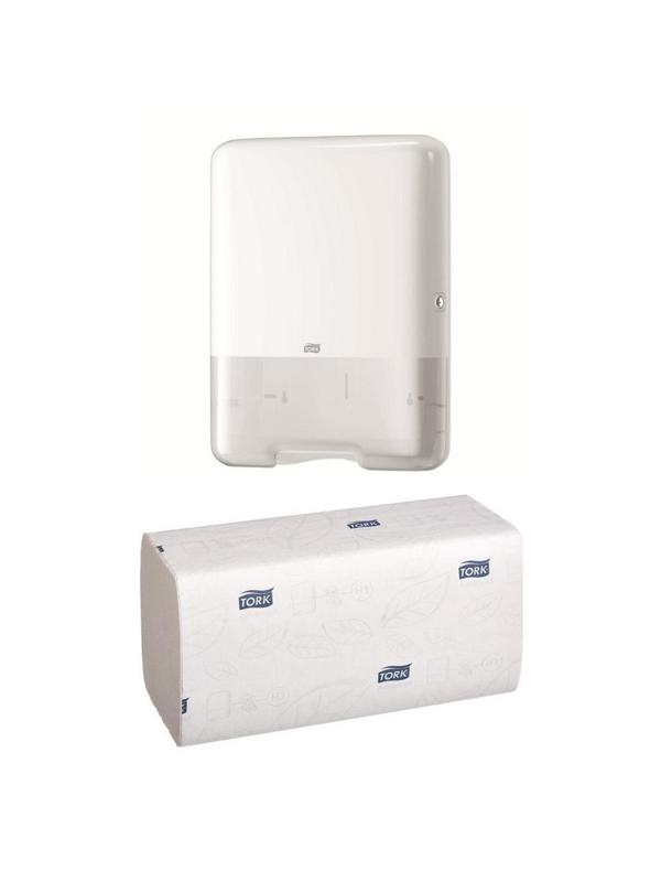 Диспенсер для полотенец лист.Tork Singlefold H3 ZZ/C 553000 белый