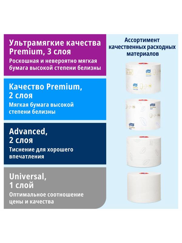 Диспенсер для туалетной бумаги Tork Т6 в миди-рул. 557500 белый