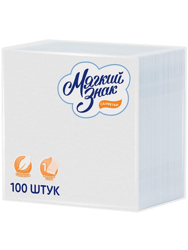 Салфетки 1-сл.Мягкий знак белые 100шт./уп.c4