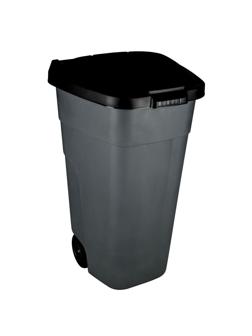 Контейнер-бак мусорный 110л пластик, цвет серый, на колесах