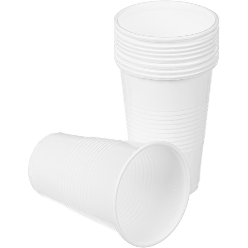 Стакан одноразовый 200мл белый, для хол/гор., КОМУС ПП 100шт/уп