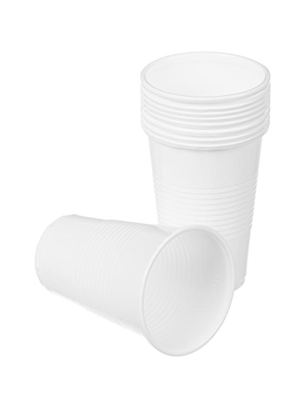 Стакан одноразовый 200мл белый, для хол/гор., КОМУС ПП 100шт/уп