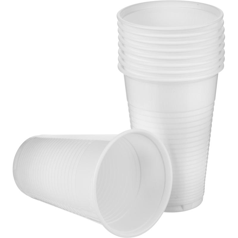 Стакан одноразовый 200мл белый для хол/гор., эконом, КОМУС ПП 100шт/уп