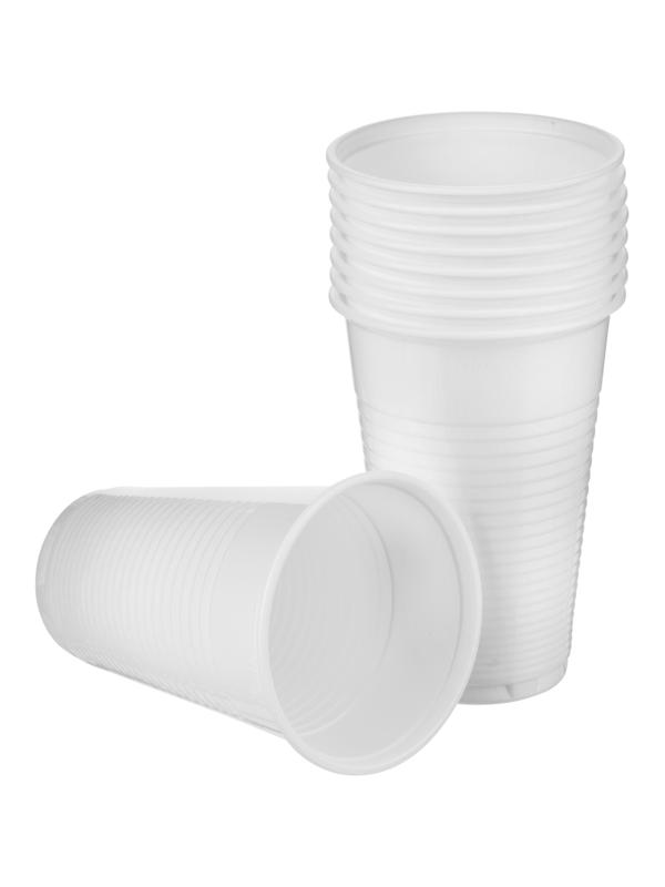 Стакан одноразовый 200мл белый для хол/гор., эконом, КОМУС ПП 100шт/уп