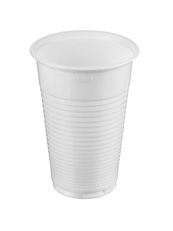 Стакан одноразовый 200мл белый для хол/гор., эконом, КОМУС ПП 100шт/уп
