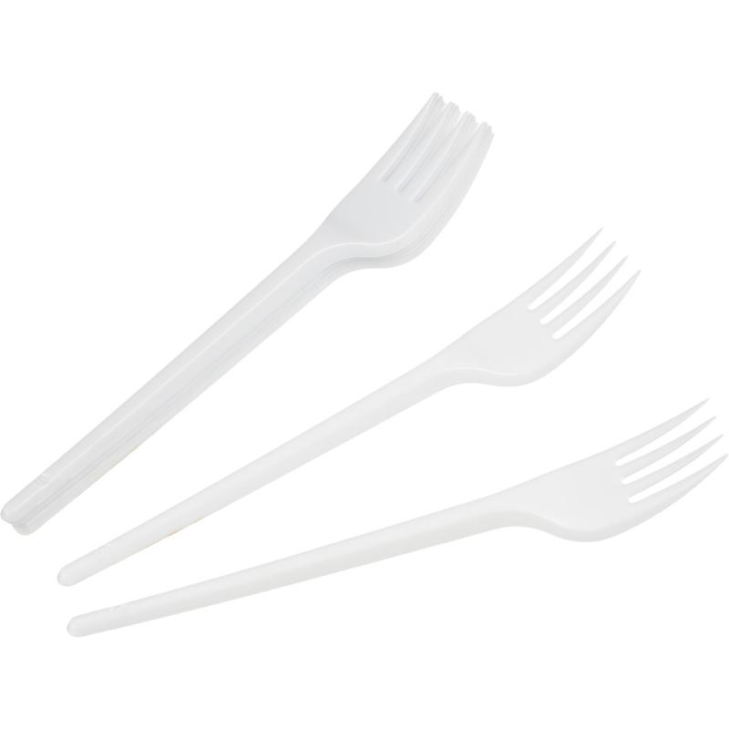 Вилка одноразовая Комус белая, 16,5см, ПС 100шт./уп.