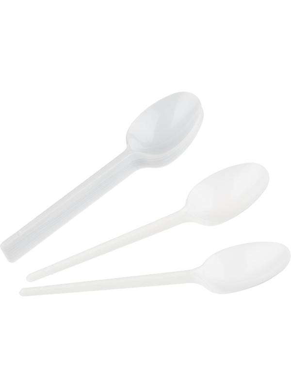 Ложка одноразовая столовая  Комус, бел, ПС 100шт./уп
