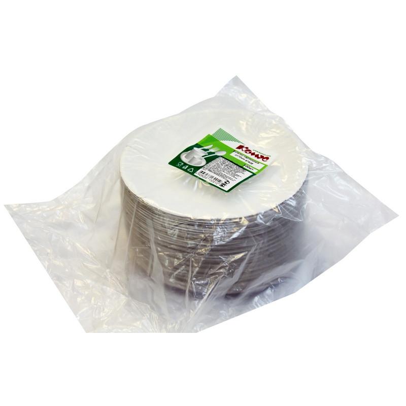 Тарелка одноразовая бум., d 170 мм, белая, КОМУС, 100шт./уп.10уп./кор