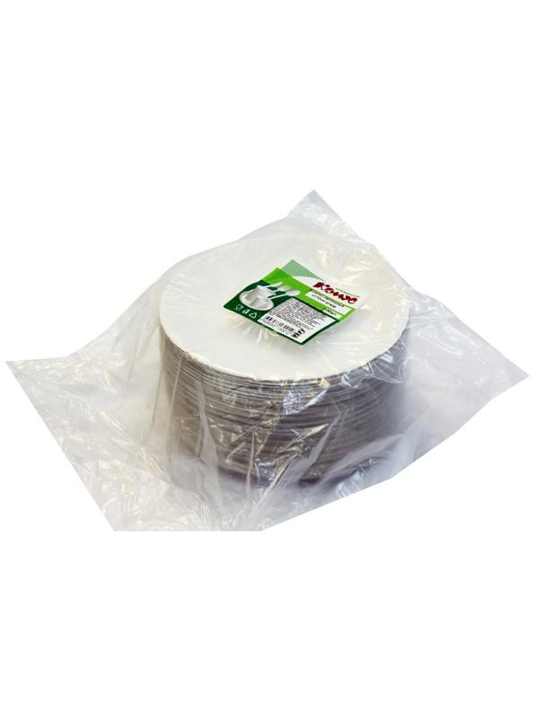 Тарелка одноразовая бум., d 170 мм, белая, КОМУС, 100шт./уп.10уп./кор