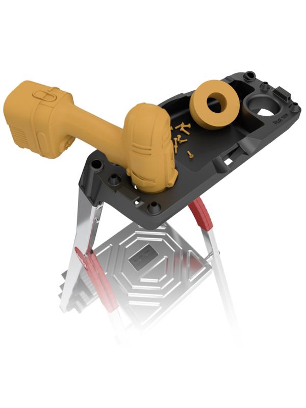 Стремянка HAILO L60 5 ступенек Н=280см с лотком, алюм (8160-507)