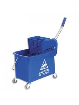 Ведро на колесах 20л 2 отделения с мех.отжимом синее