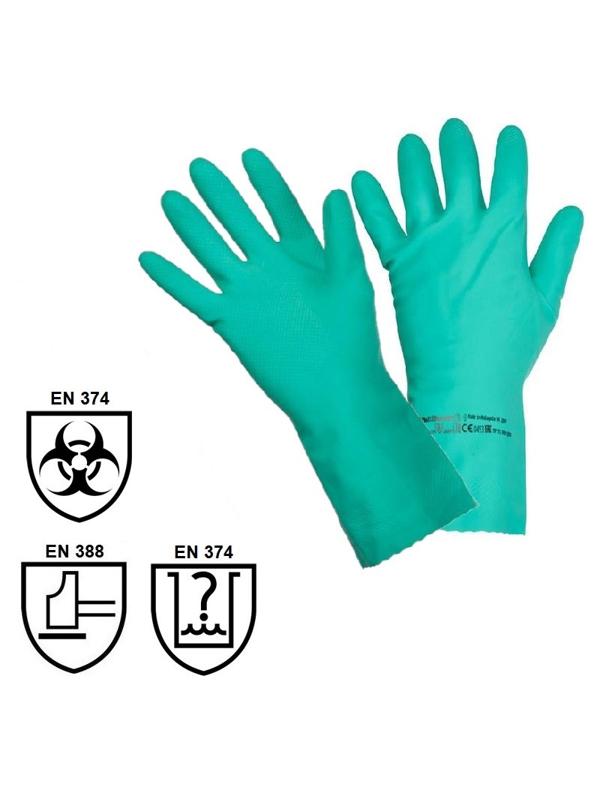 Перчатки резиновые Vileda Profes латекс хлопк.напыл зеленый р-р L 100757,ПС