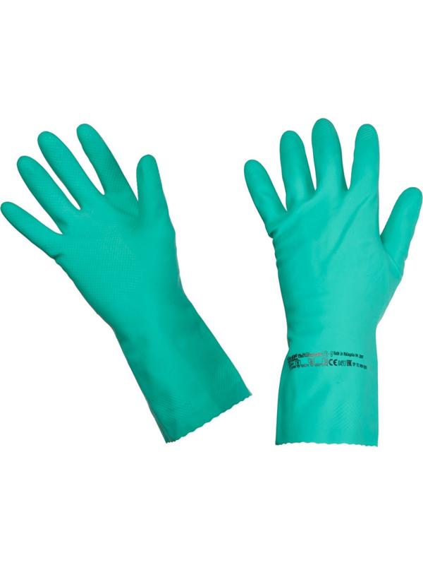Перчатки резиновые Vileda Profes латекс хлопк.напыл зеленый р-р L 100757,ПС