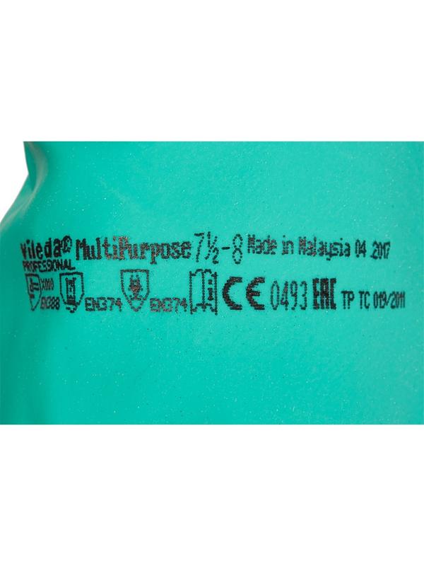 Перчатки резиновые Vileda Profes латекс хлопк.напыл зеленый р-р L 100757,ПС