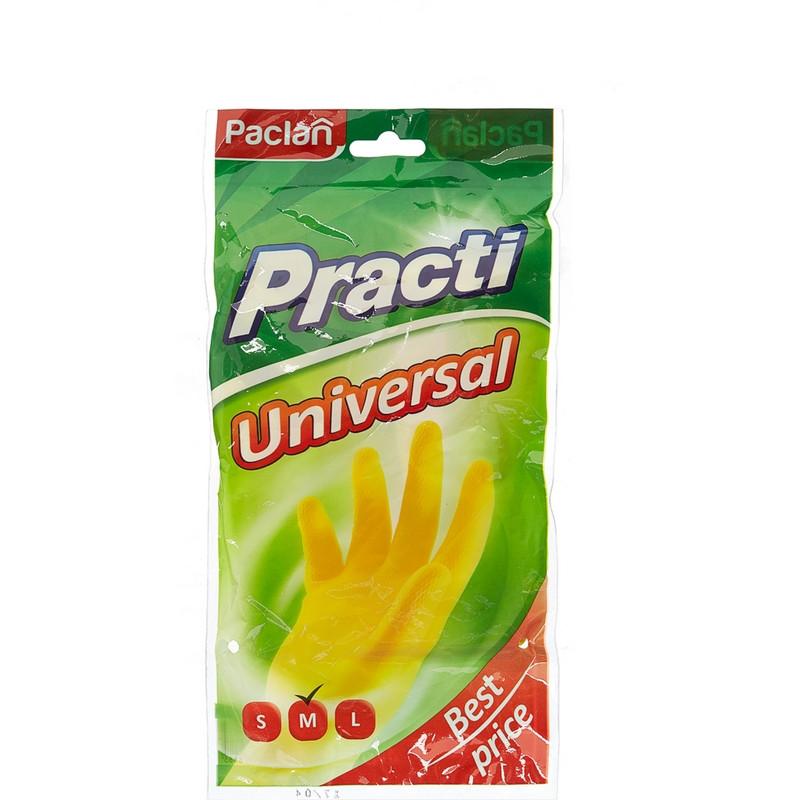 Перчатки резиновые PACLAN Practi латекс хлопк напыление в ассорт 407894 р.M
