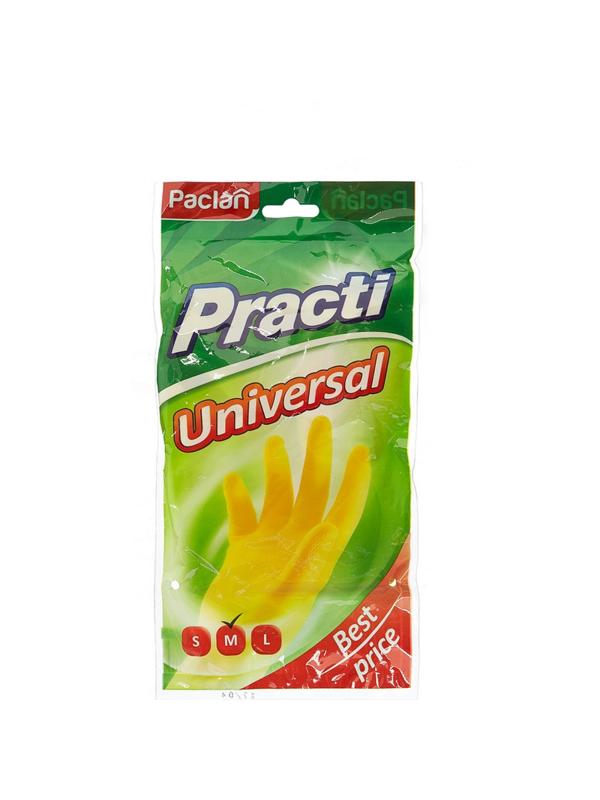 Перчатки резиновые PACLAN Practi латекс хлопк напыление в ассорт 407894 р.M