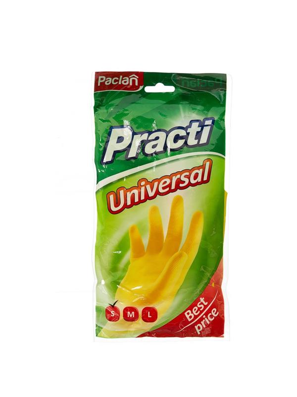 Перчатки резиновые PACLAN Practi латекс хлопк напыление в ассорт 407893 р.S