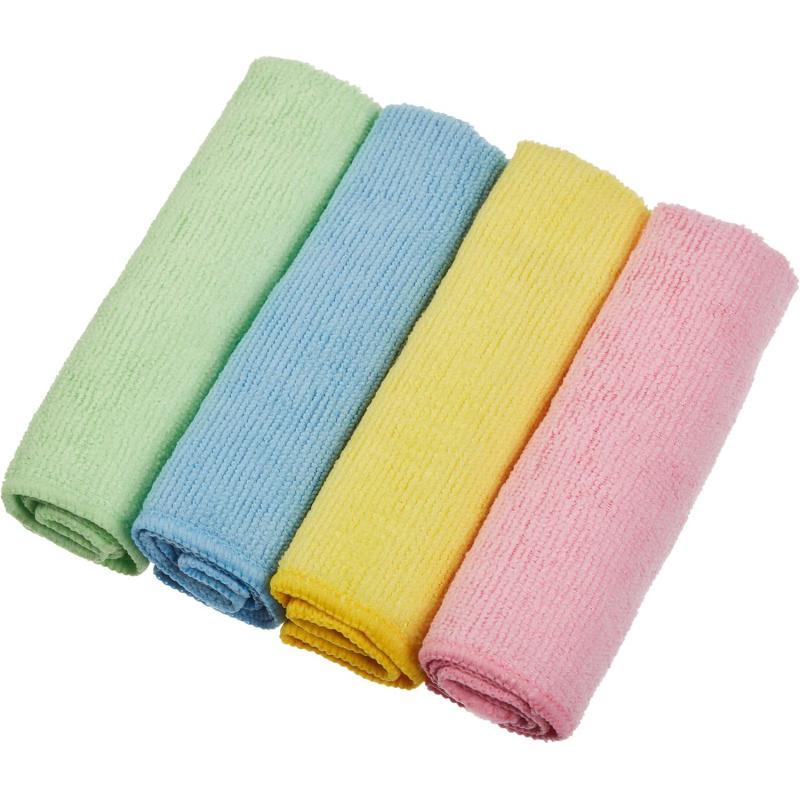 Салфетки хозяйственные микрофибра набор универсальные цветные 30х30см 4 шт