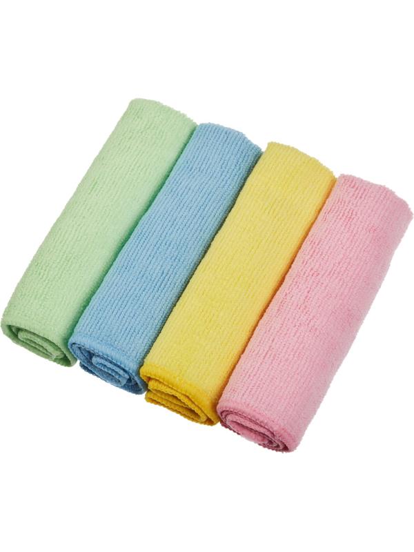 Салфетки хозяйственные микрофибра набор универсальные цветные 30х30см 4 шт