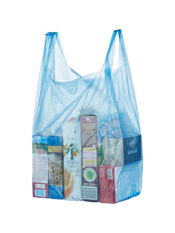 Пакет-майка ПНД 35+20х65 15мкм 100шт./уп. цветн.