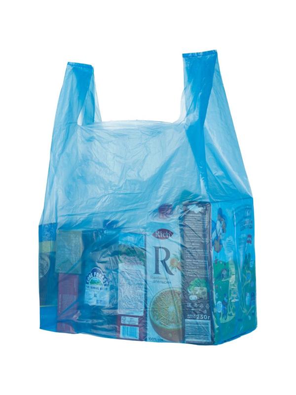 Пакет-майка ПНД 38+20х68 15мкм 100шт./уп. цветн