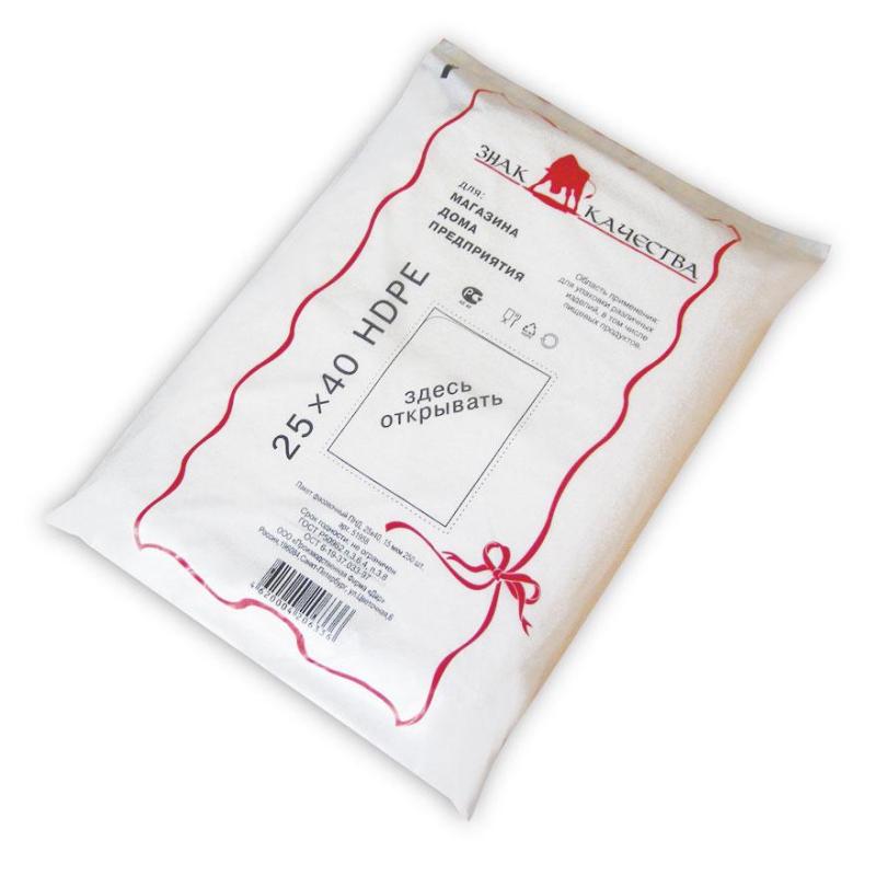 Пакет фасовочный  ПНД 25х40 15мкм 250шт./уп.