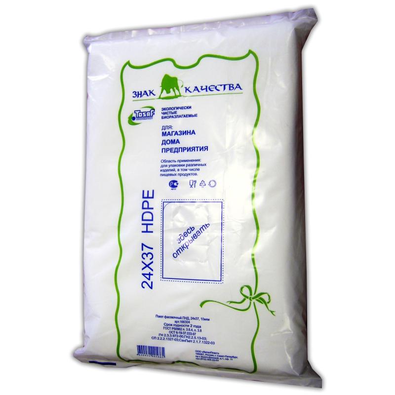 Пакет фасовочный  ПНД БИО 24х37 10мкм 1000шт./уп.